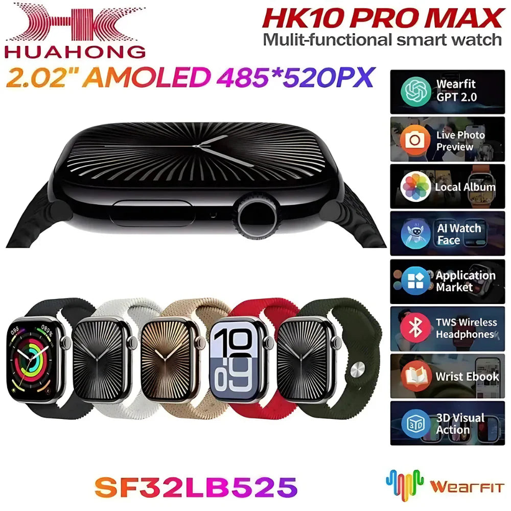 HK 10 Pro Max Super Amoled Display AI smartwatch