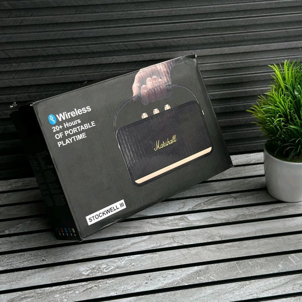 New Stockwell 3 Wireless Bluetooth Speaker | Dolby Sound | USB Playback | Carbon Texture Body | Type-C Charging | Portable Handle | Long Battery Backup