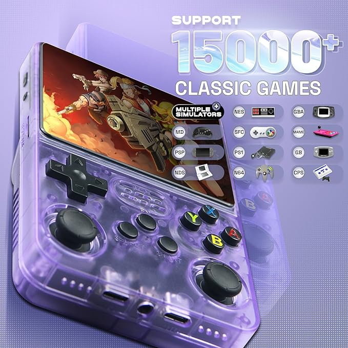 R36s Retro Gaming Console – 15000+ Classic Games | Handheld 3.5" HD Screen | Portable Arcade