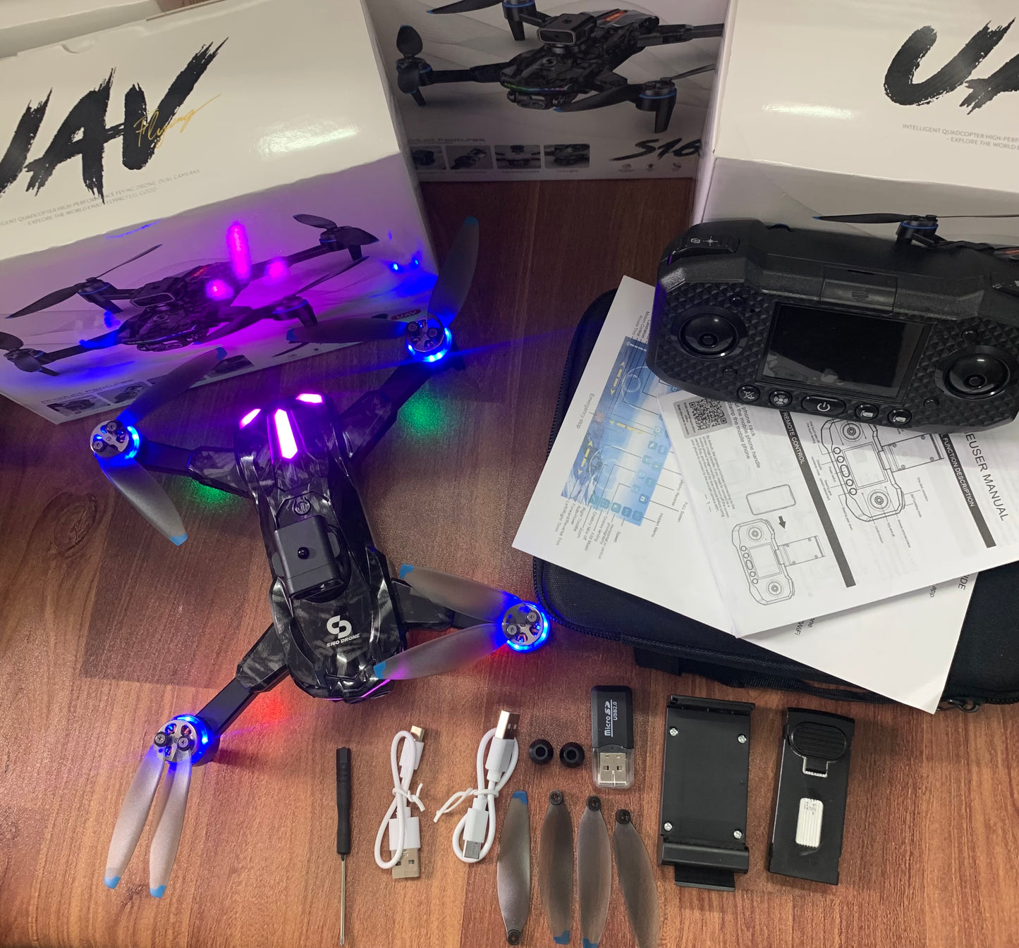 S160 UAV Display Remote Drone With Dual Battery