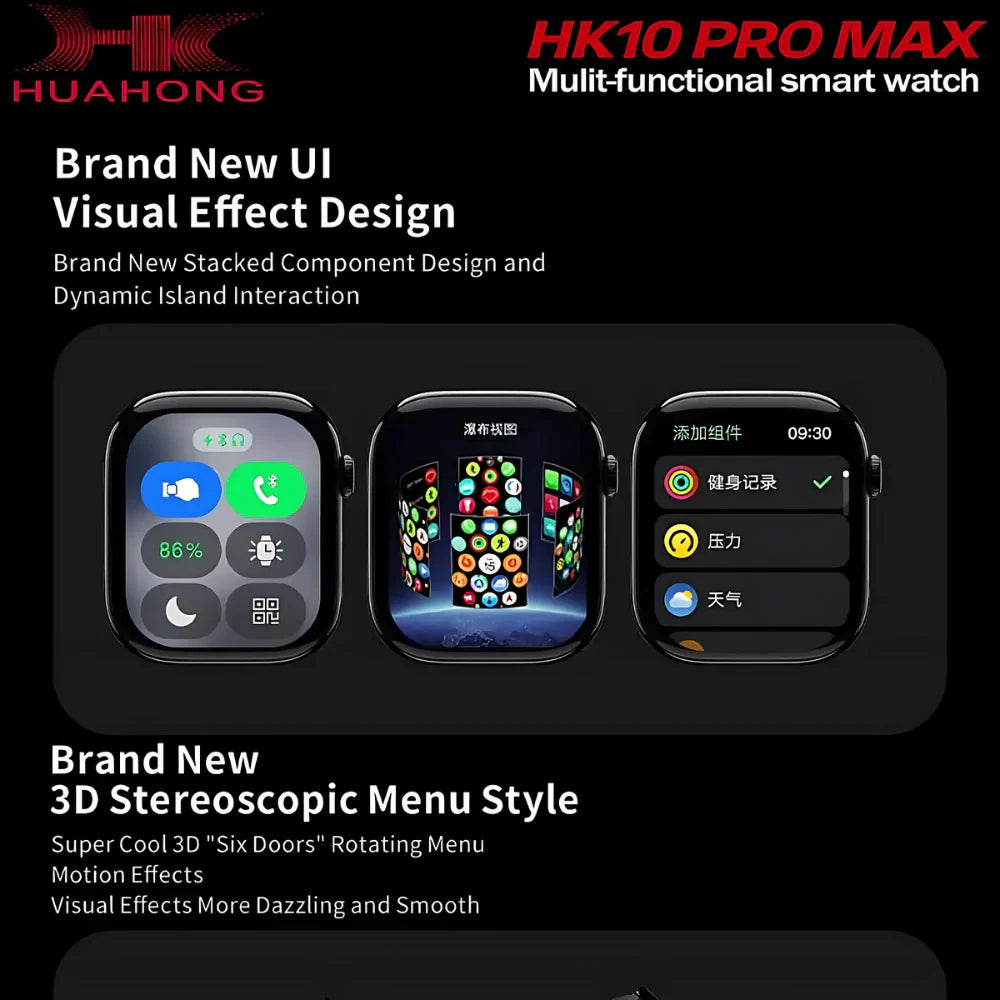 HK 10 Pro Max Super Amoled Display AI smartwatch