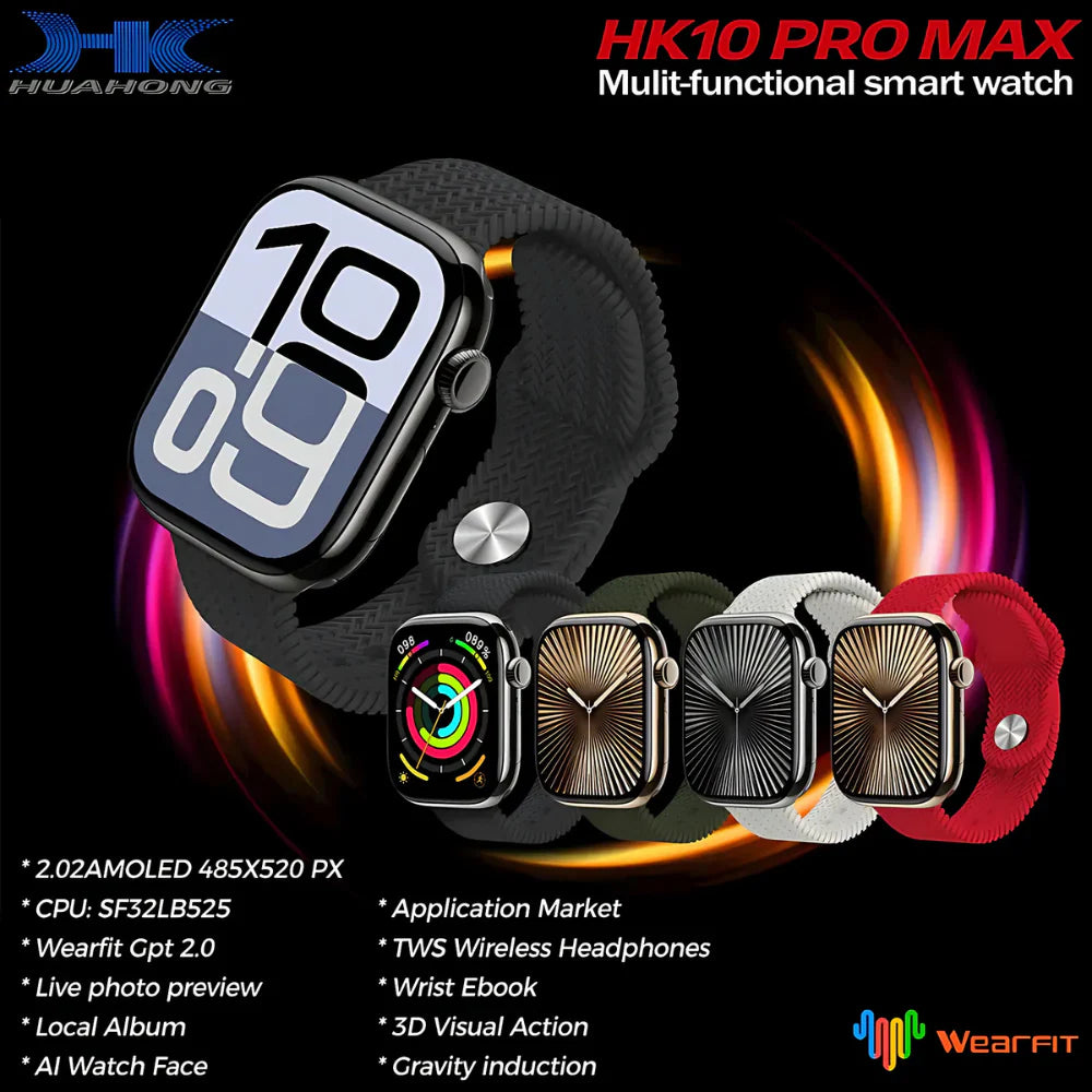 HK 10 Pro Max Super Amoled Display AI smartwatch