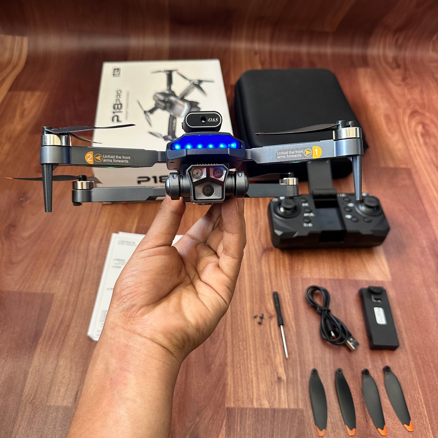 P18 Pro Brushless Motor Drone with Gimbal Camera & Extra Battery