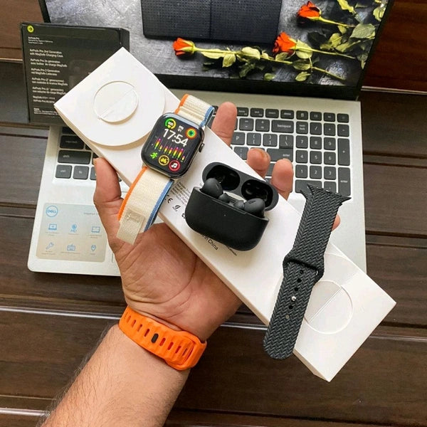 Best Value Combo Deal | Series 10 Smartwatch + TWS Earbuds (Black Edition) + Dual Strap