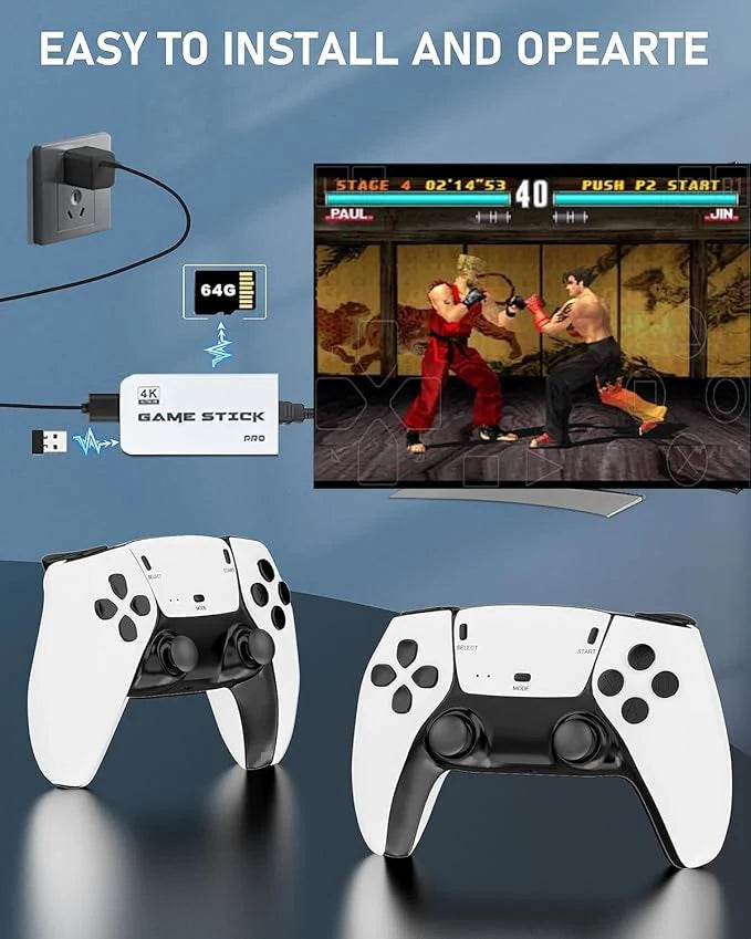 4K Game Stick Pro โ Thousands of Games | Dual Wireless Controllers | Plug & Play Console