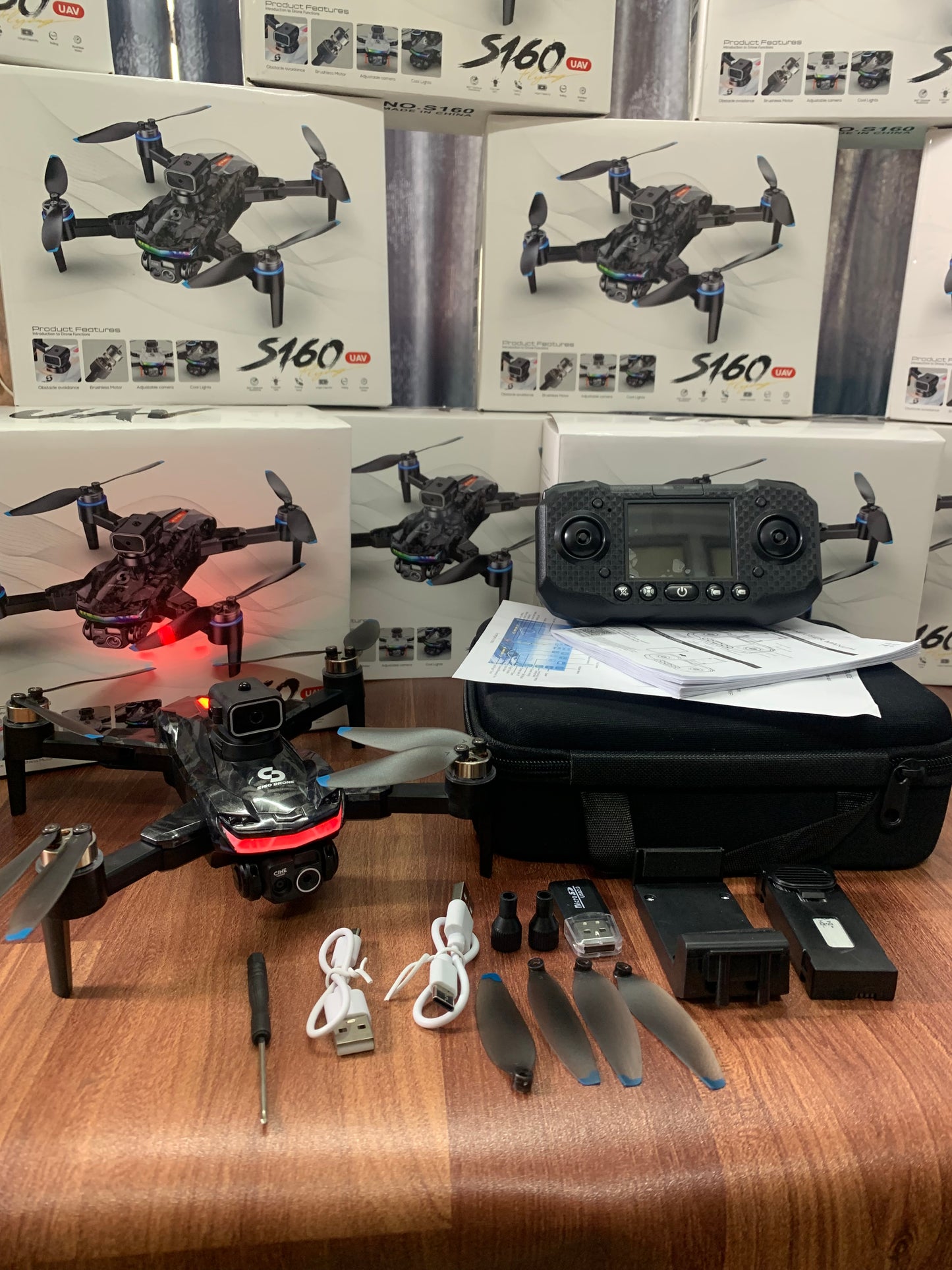 S160 UAV Display Remote Drone With Dual Battery