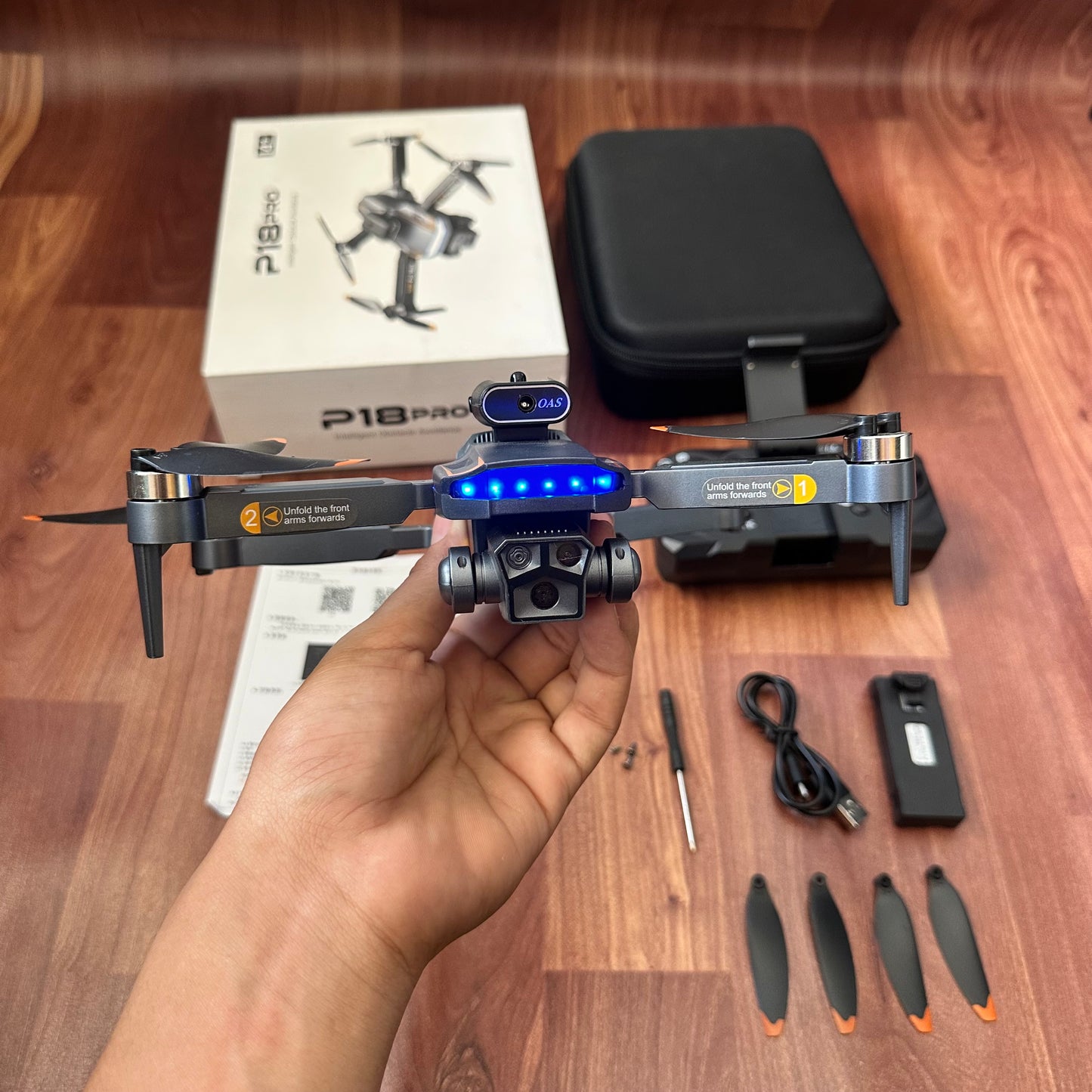 P18 Pro Brushless Motor Drone with Gimbal Camera & Extra Battery