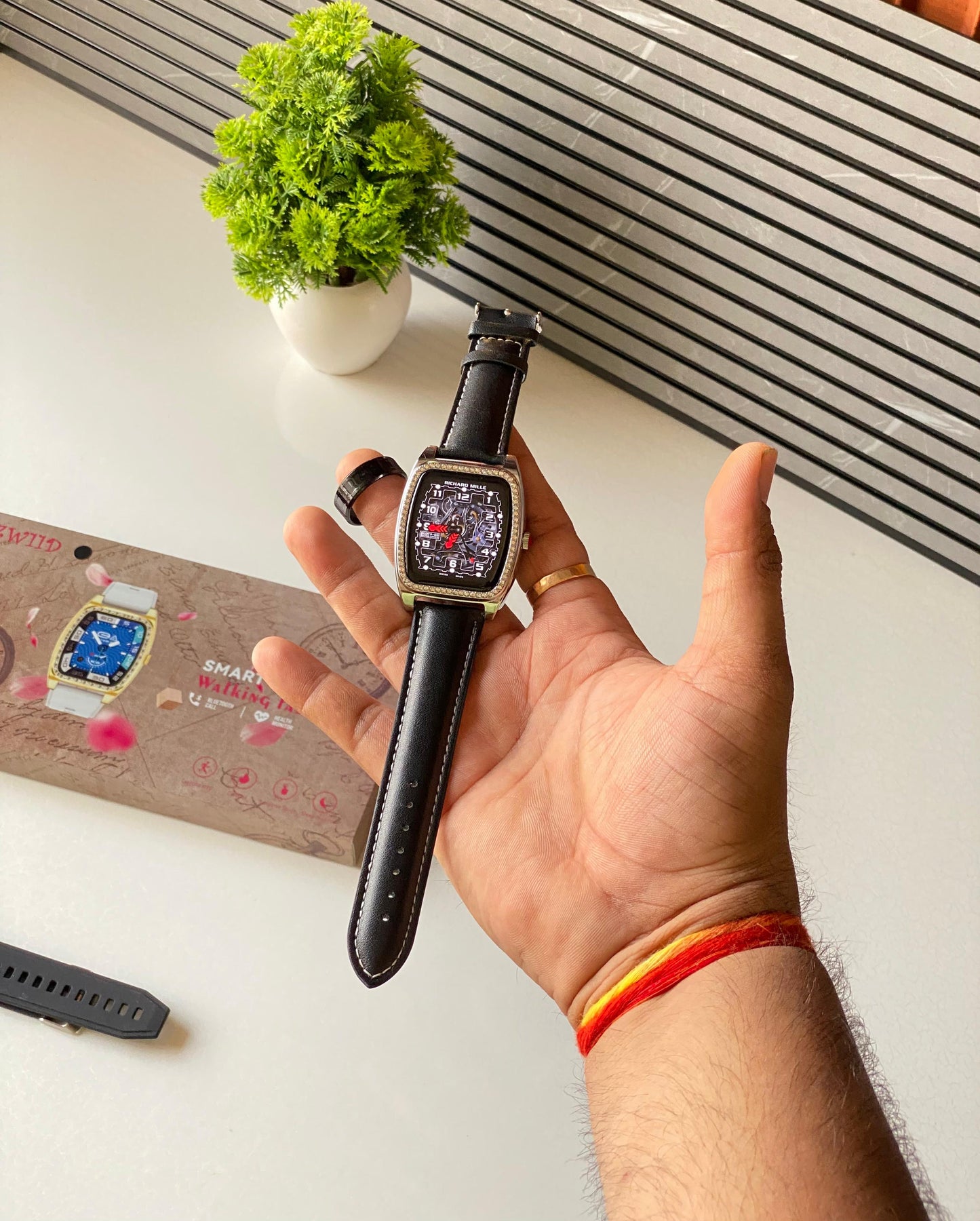 Zw11 D Dimond studded smartwatch with smart ring