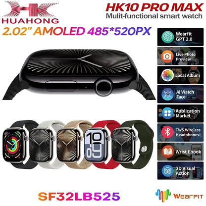 HK 10 Pro Max Super Amoled Display AI smartwatch