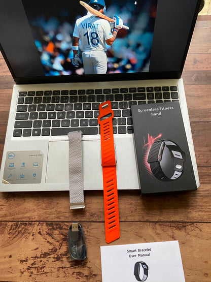 Screenless Smart Fitness Band with Heart Rate Monitor & Dual Straps