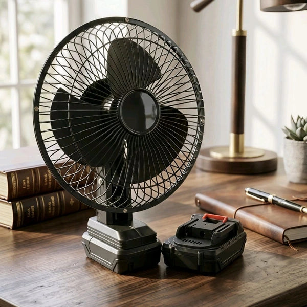 Portable Rechargeable Lithium Battery Fan, Wireless Table Fan With Removable Battery, Camping Fan For Outdoor, Fishing, Travel, Home And Emergency Use