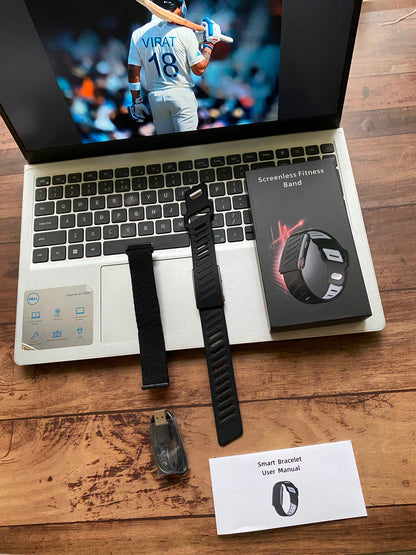 Screenless Smart Fitness Band with Heart Rate Monitor & Dual Straps