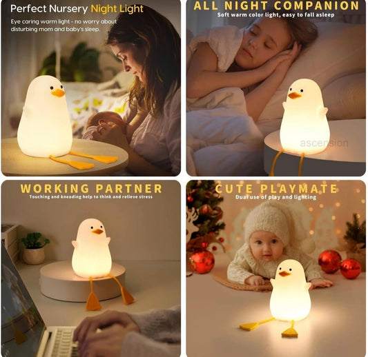 Silicone Duck Night Lamp Touch-Control LED
Light | Color-Changing Safe for Kid Night Lamp