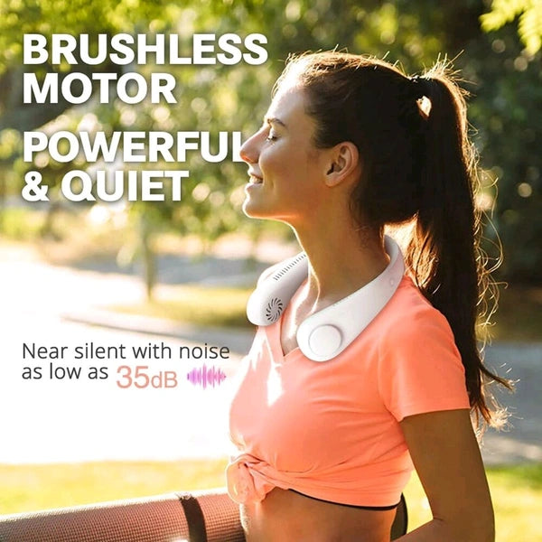 Usb Portable Handfree Neck Fan Cooling Wearable Fan Personal Mini Bladeless Rechargeable Battery Fan [Multicolor]