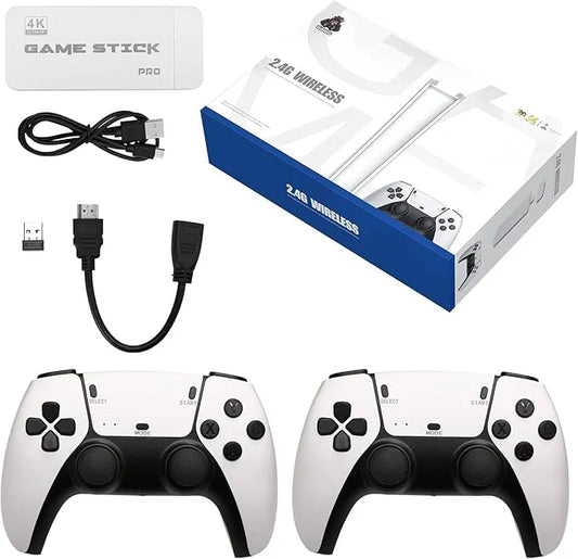 4K Game Stick Pro – Thousands of Games | Dual Wireless Controllers | Plug & Play Console
