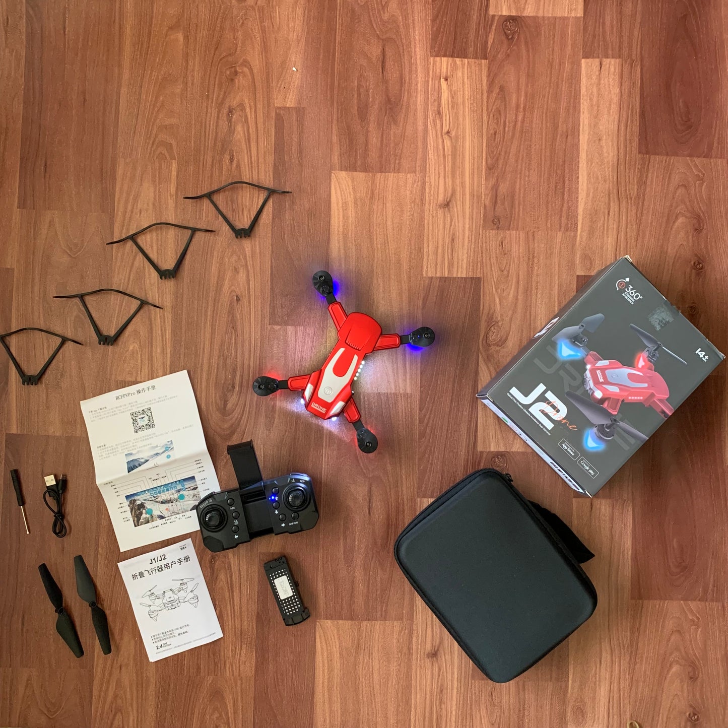 J2 drone dual camera dual battery
