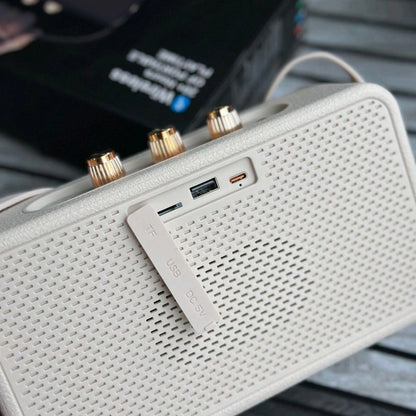 New Stockwell 3 Wireless Bluetooth Speaker | Dolby Sound | USB Playback | Carbon Texture Body | Type-C Charging | Portable Handle | Long Battery Backup