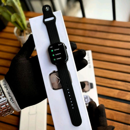 Series 10 Smartwatch – Edge To Edge Display, Bluetooth Calls, Weather & Music Control, Sports Modes, Wireless Charging, Silicone Band - Perfect Gifting