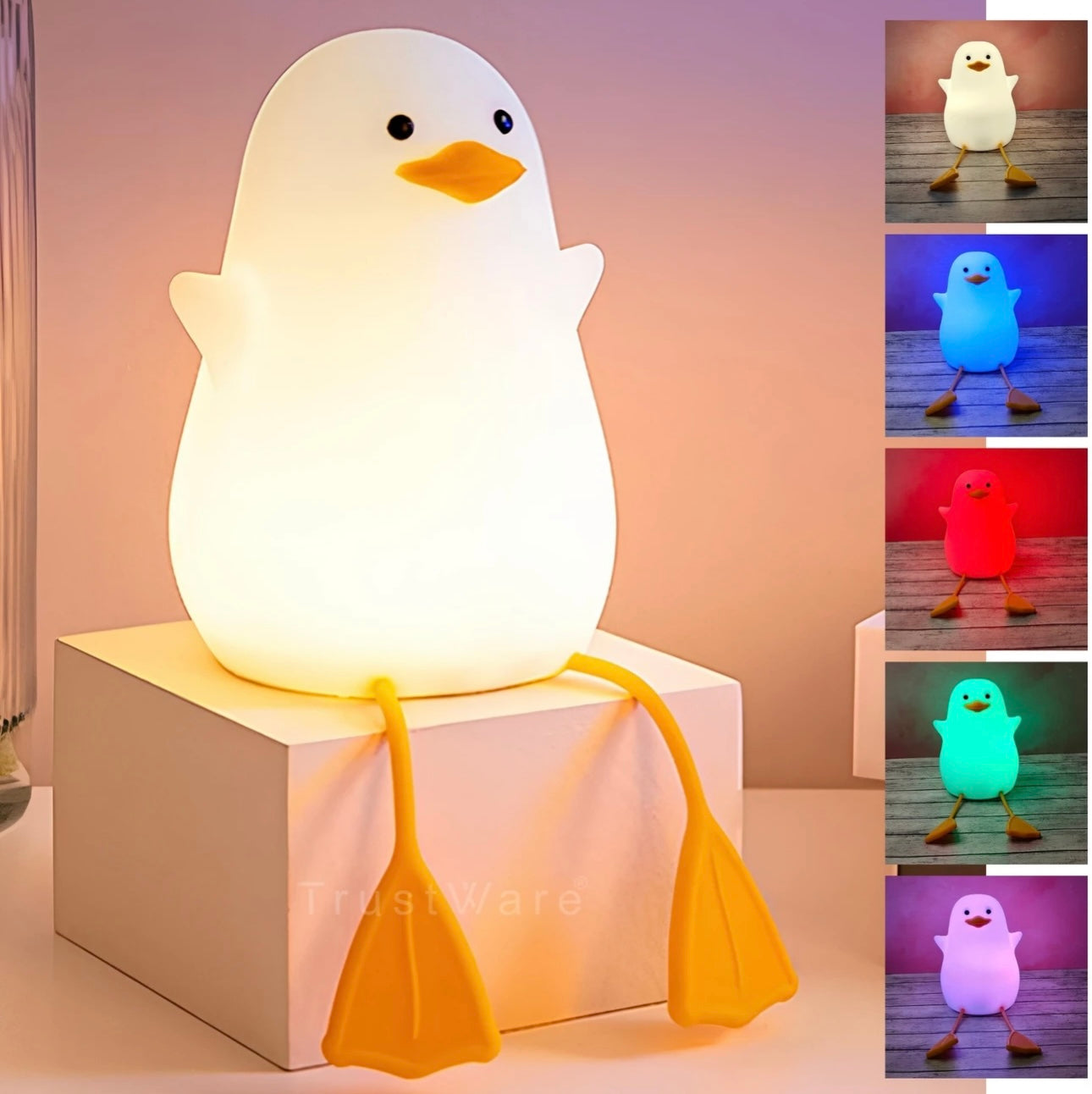 Silicone Duck Night Lamp Touch-Control LED
Light | Color-Changing Safe for Kid Night Lamp
