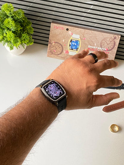 Zw11 D Dimond studded smartwatch with smart ring