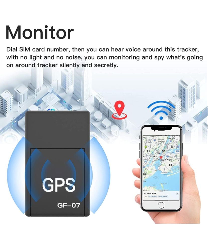 Mini GPS Tracker With Sound Recording, Real Time Tracking, Wireless Portable Device, Easy Installation For Car, Bike, Kids, Elderly & Pets Safety