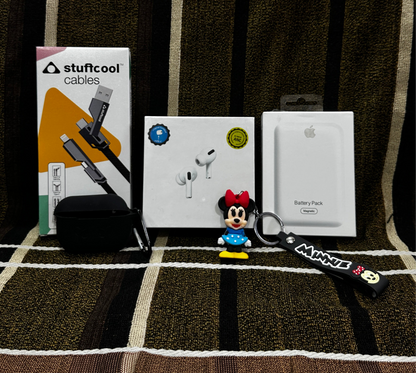5 in 1 Bumper Combo Offer (Air Pro2 Anc + Magsafe Powerbank + 4 in 1 cable + Silicone Case + Keychain Cartoon)